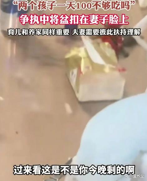 男子质疑妻子两个孩子1天100不够吗